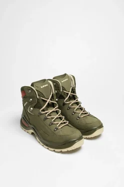 Wanderschuhe>Lowa Renegade Evo GTX Mid Ws Damen Graugrün/Panna